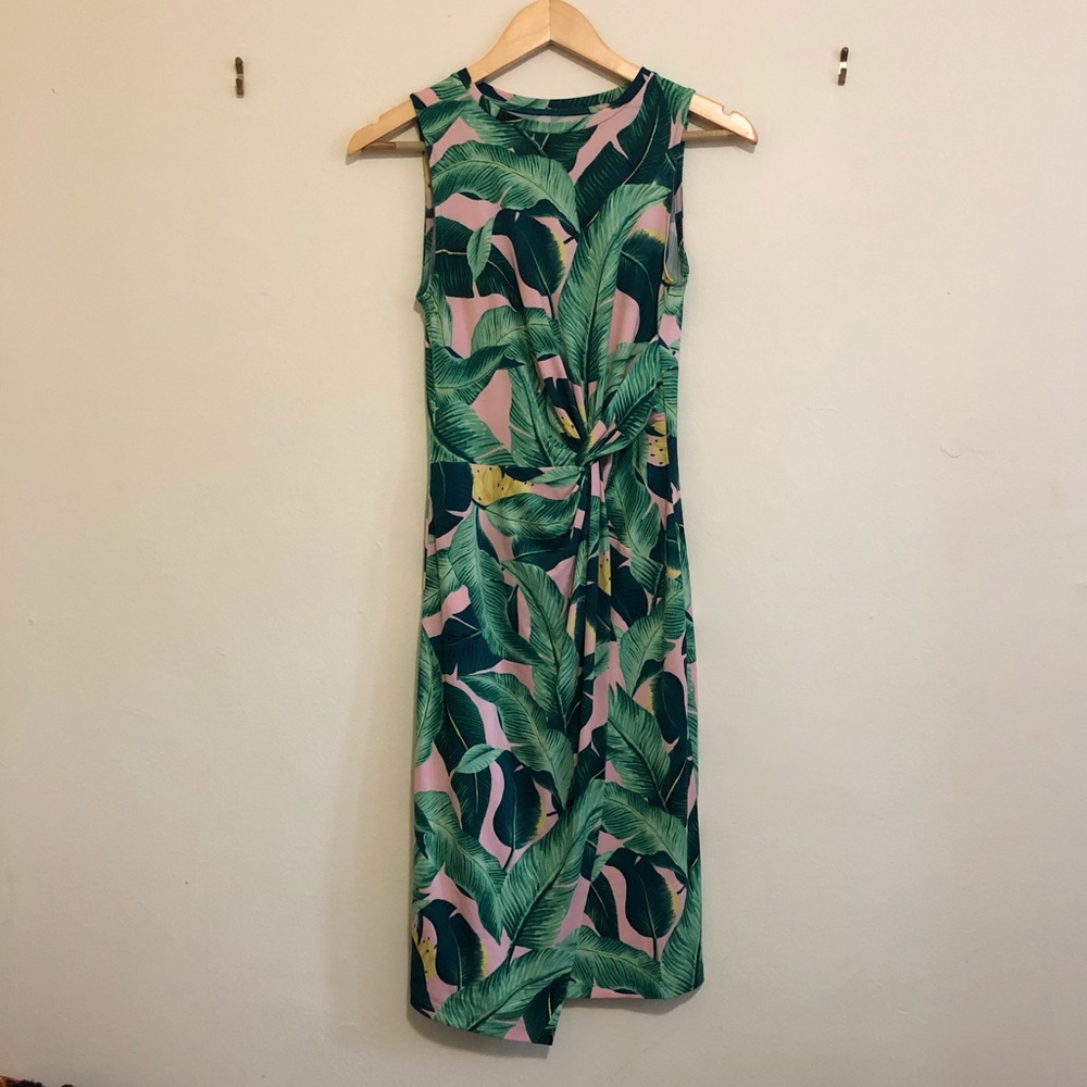 Vintage Banana Leaf Print Bodycon Dress 🍌